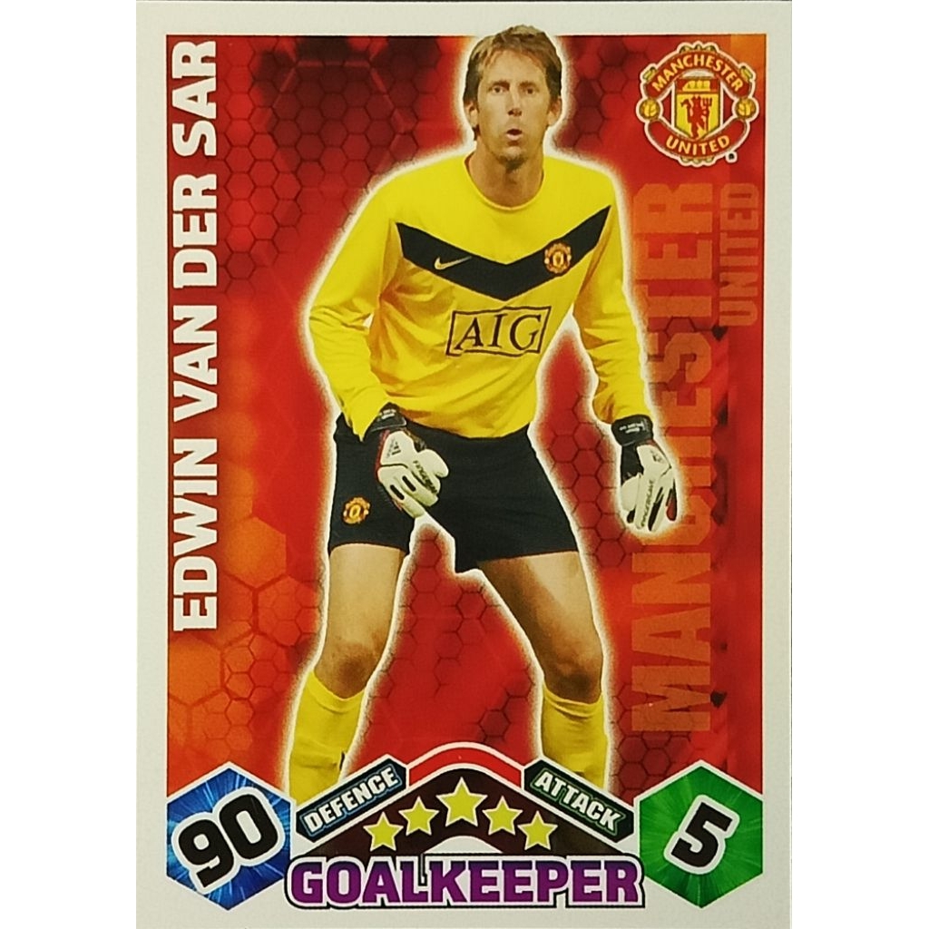 Thẻ Edwin Van Der Sar Manchester United Trận đấu Attax 2009-2010