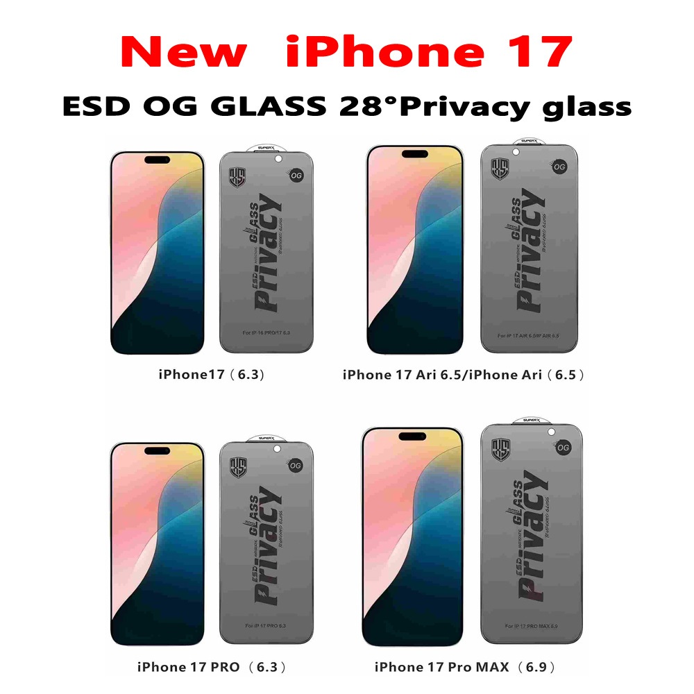 Phim riêng tư OG Bảo vệ màn hình iPhone cho 17 / 17 Ari / 17 Pro / 17 Pro Max