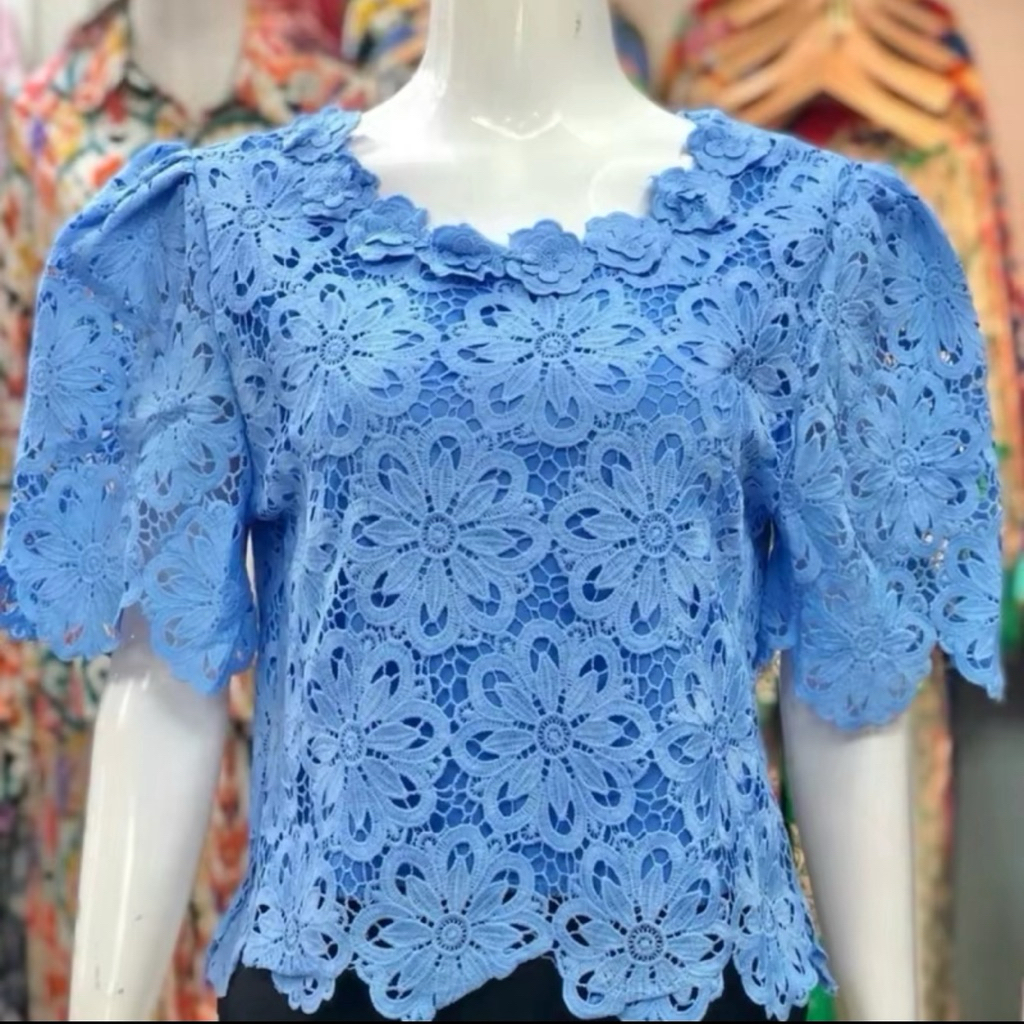 Áo sơ mi ren để mặc sự kiện Bust 38 42 inch Free Size. 38 42