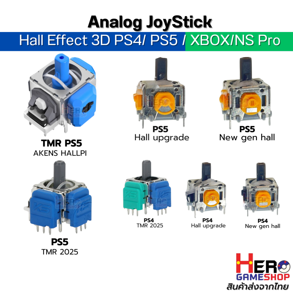 Mẫu mới Ps4 / Ps5 Hall Effect 3D Analog Switch Phụ tùng khó Drift JoyStick XBOX One / XSS / XSX / NS