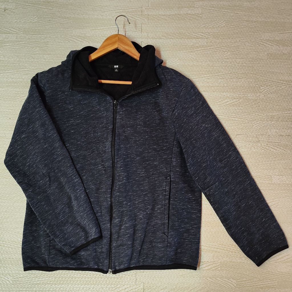 Áo len lông cừu Uniqlo Blocktech Dây kéo phía trước Lót Size XL Nam cũ