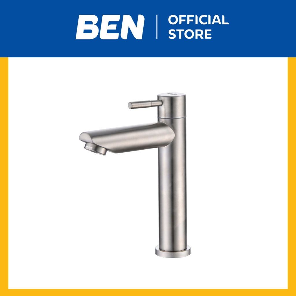 BEN A121-A2229 Vòi nước lạnh đơn Dây mềm Chất liệu thép không gỉ 304 Van màu mờ Không rò rỉ 10 năm
