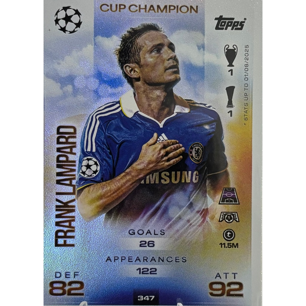 Thẻ bóng đá Topps CUP CHAMPION Frank Lampard