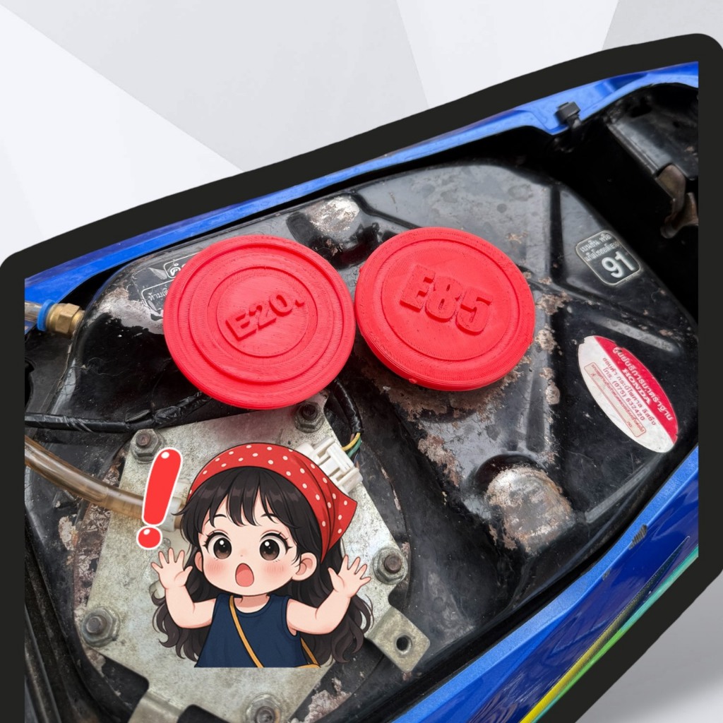 Nắp bình xăng 3d khắc tên E85 E20 95 Octane