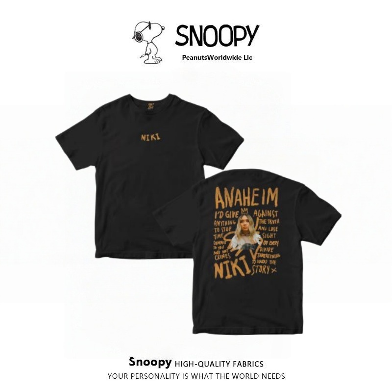 NIKI Anaheim Lyrics Tee Vải Cotton mềm