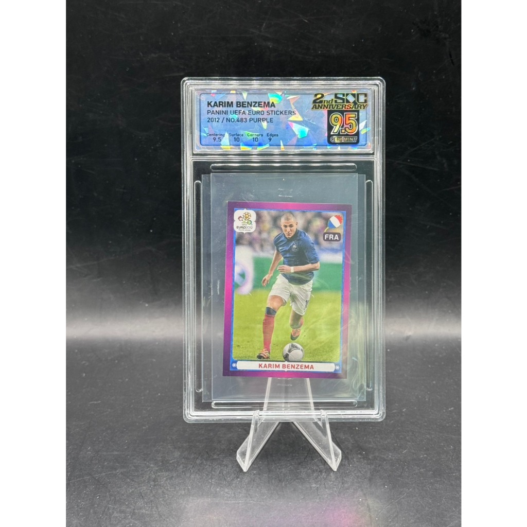 * * Karim Benzema - 2012 Panini UEFA Euro Sticker - 483 "Purple Parallel" - SQC 9.5 Gem Mint * *