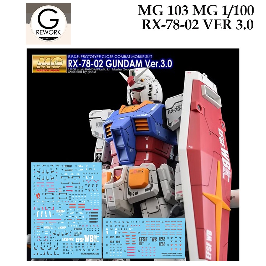 DECAL NƯỚC [G Rework] MG103 MG 1 / 100 RX 78-2 VER 3.0 SLIDE