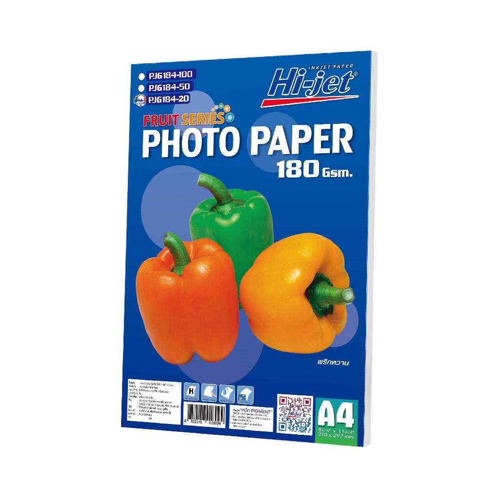 Hi-jet Photo Paper Oily Skin Inkjet Fruit Series Glossy 180 Gram A4 20 tờ