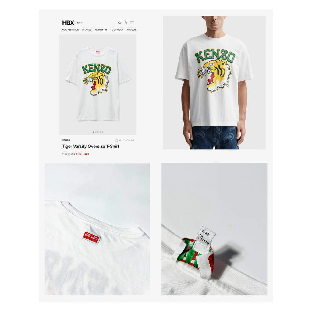 [KENZO] Áo thun Tiger Varsity màu trắng