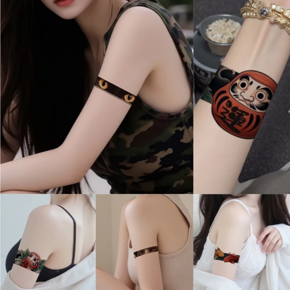 Daruma Hình Xăm Tạm Thời Miếng Dán Cánh Tay Chống Thấm Nước Phong Cách Nhật Bản Thích Hợp Cho Cánh T