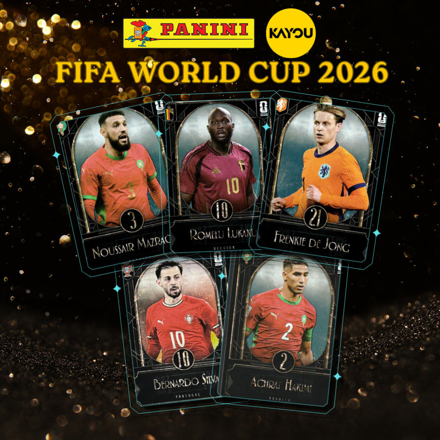 SET Panini x Kayou Fifa World Cup 2026 - Mazraoui, Lukaku, De Jong, Bernardo Silva