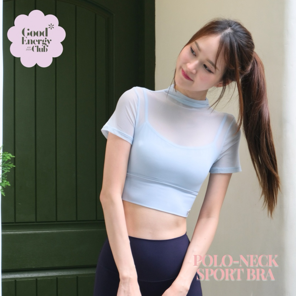 GOOD ENERGY CLUB-POLO NECK SPORT BRA [2585] Bộ thể thao BRA Yoga Fitness (6H-6K)