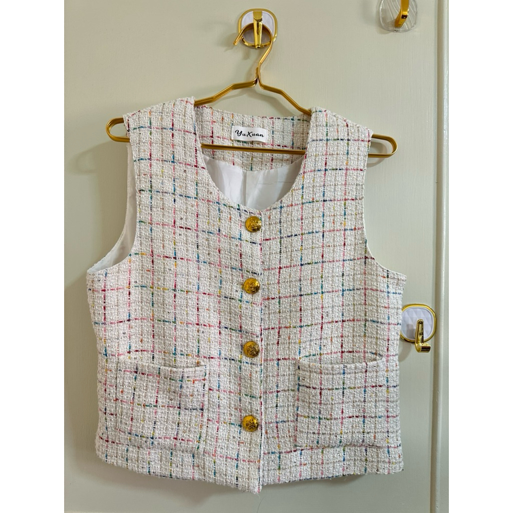 YuXuan Tweed Vest Young Lady Style Size Sm
