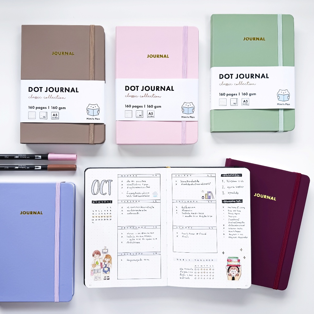 Sổ tay Dot Journal ️ Bìa cứng với A5 Bojo Bullet BuJO mimisplan