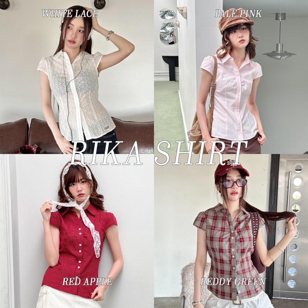 Áo sơ mi Choosedress A4677 Rika tay ngắn Slim-Fit có dây rút ở phía sau