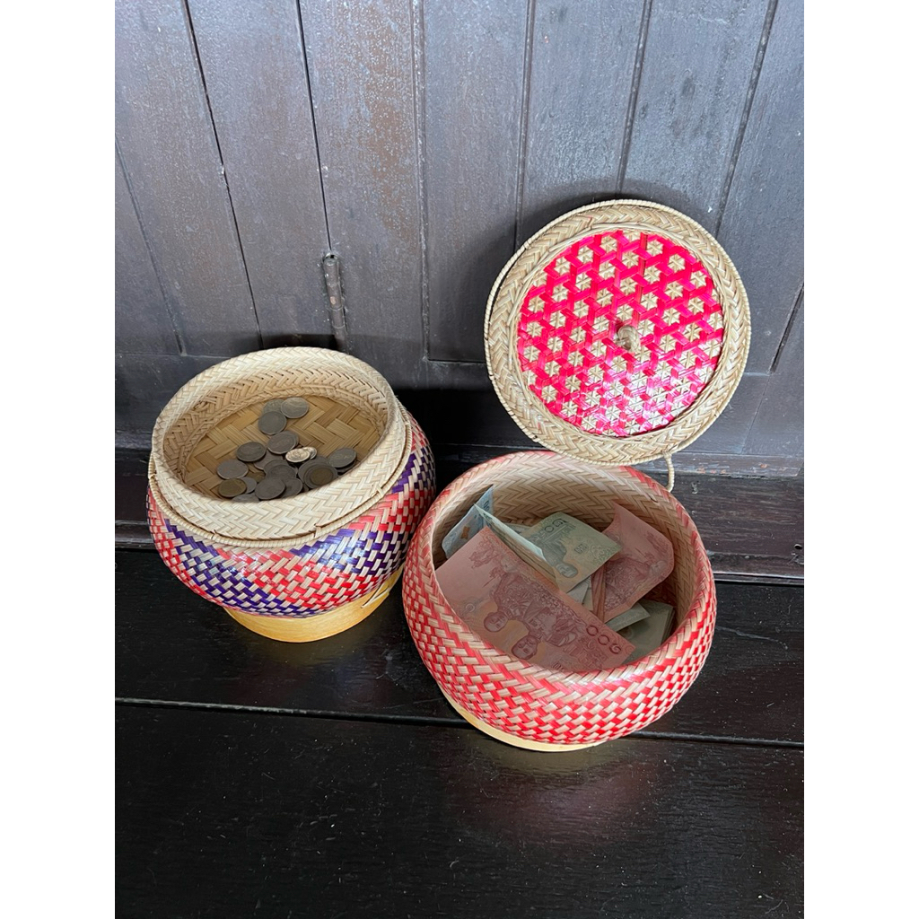 Hộp đựng tiền Giỏ đựng tiền Ví đựng tiền xu Kích thước dệt mịn 8-9 inch