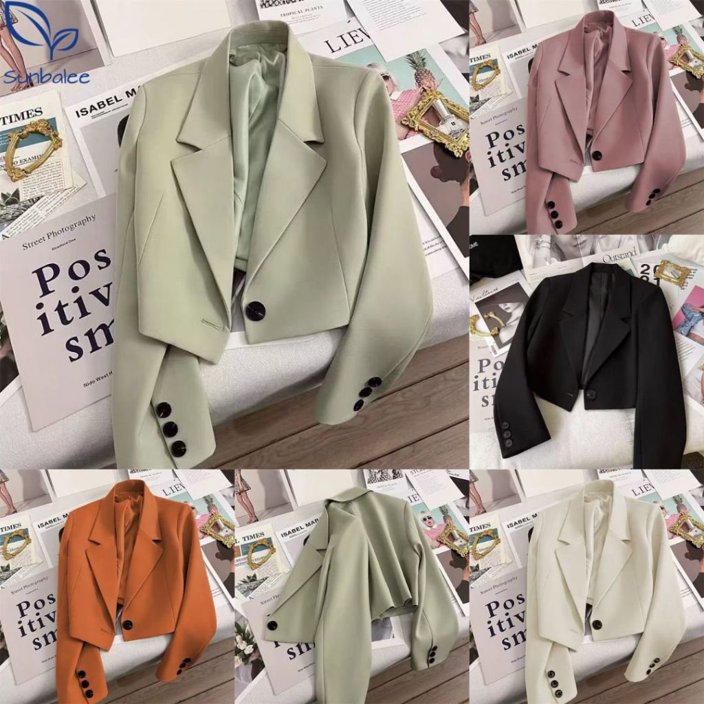 SUNBALEE SUIT Nữ Crop Blazer Work S-3XL Dài Tay SUIT-31