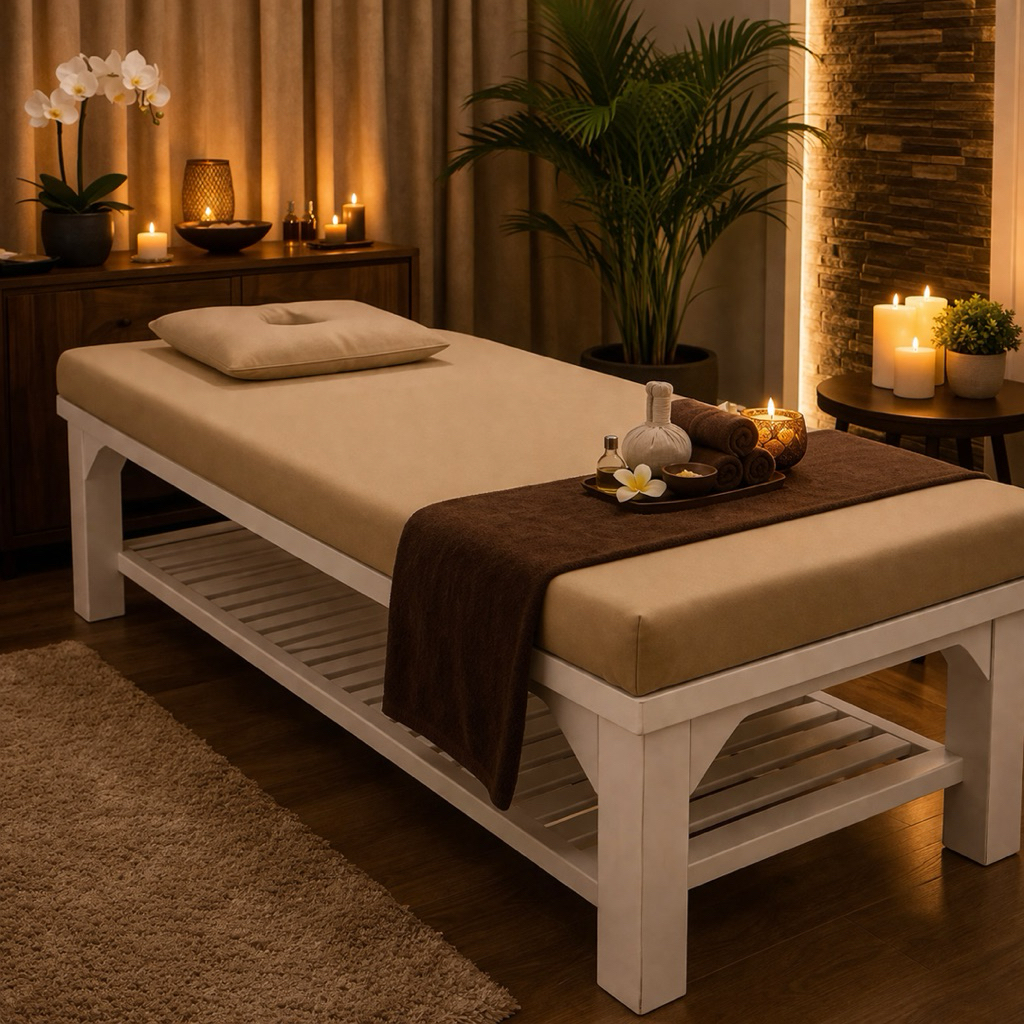Ga trải giường Spa (Có lỗ) Loại góc dầu Massage thơm
