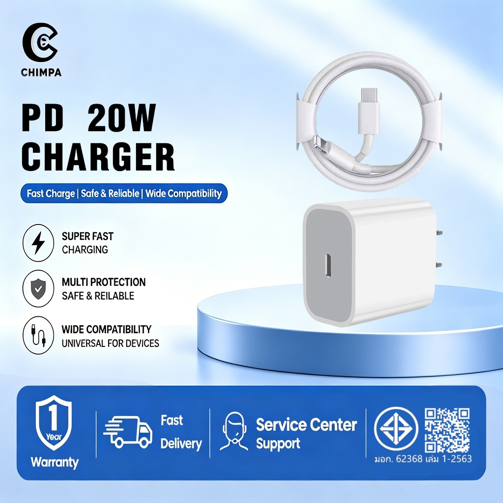 Bộ sạc PD Bộ sạc 20W Typec 3a Cáp nhanh cho (i5-i4pro) tối đa 1 năm