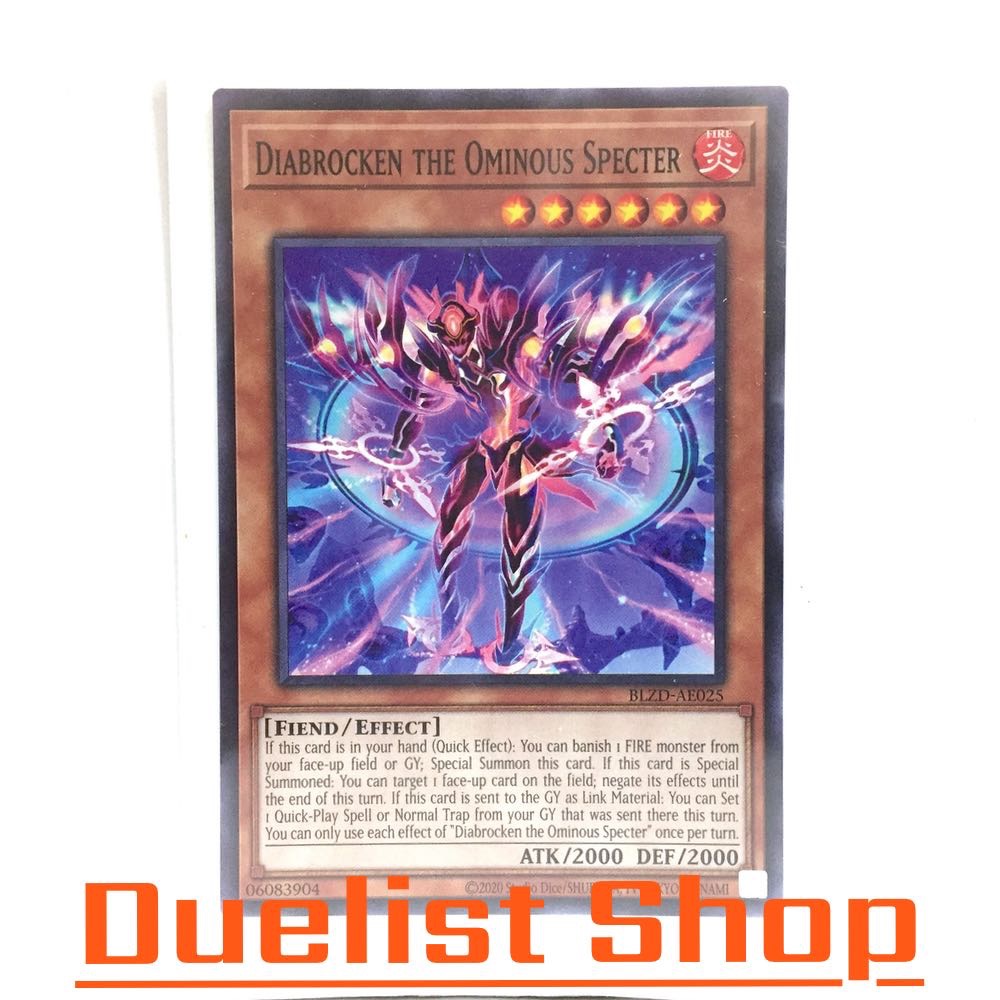 Diabrocken the Ominous Specter (N) Monster Fire Level6 [Fiend / Effect] Set BLZD-AE025 Yu-Gi-Oh Thẻ 