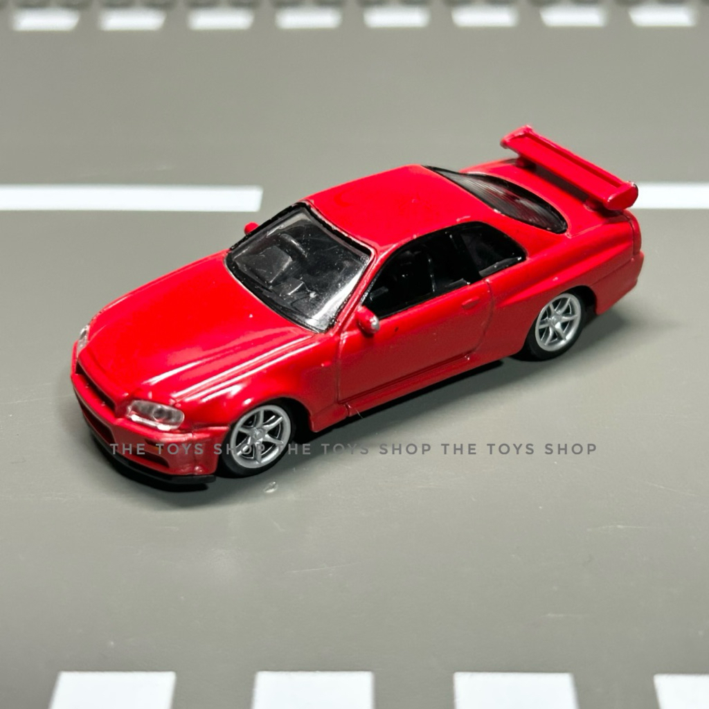 Real-X 1 / 72 Nissan Skyline GT-R (R34) Diecast Mẫu Xe Màu Đỏ