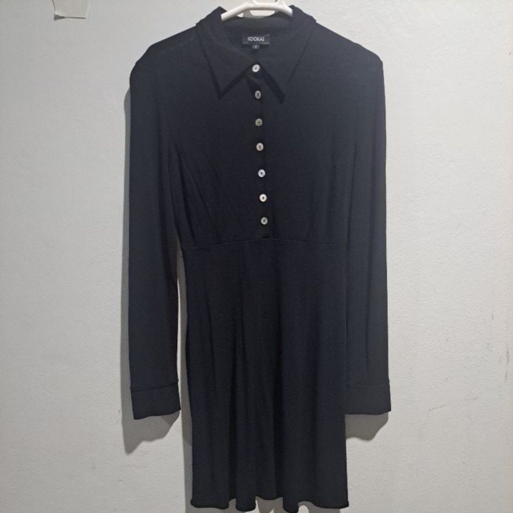 Váy cổ đen dài tay thương hiệu Kookai (Size 1)