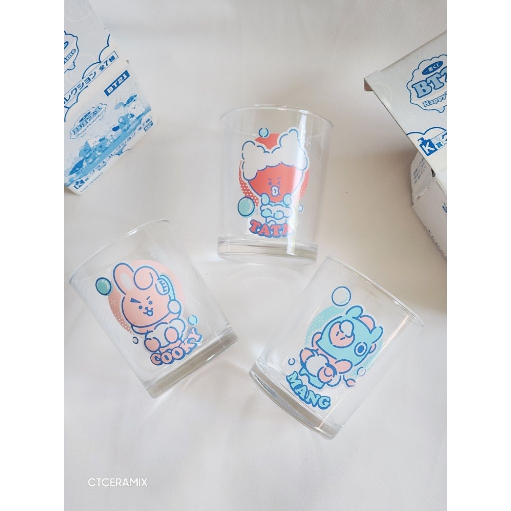 Ctceramix ICHIBANKUJI BT21 Happy CAMP & BT21 Thời gian tắm BT21 Kính nước trong suốt
