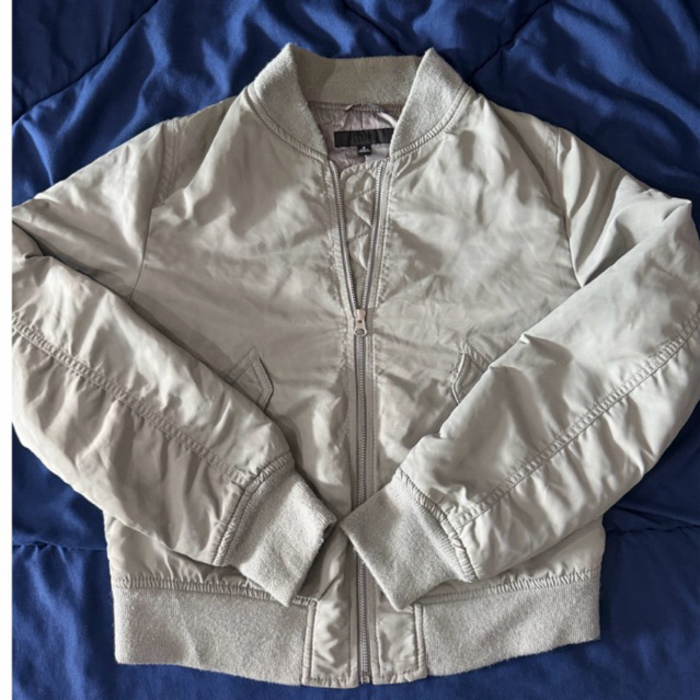 (Áo khoác Bomber) Áo khoác đường phố Uniqlo Kem màu be phong cách Hàn Quốc MA-1