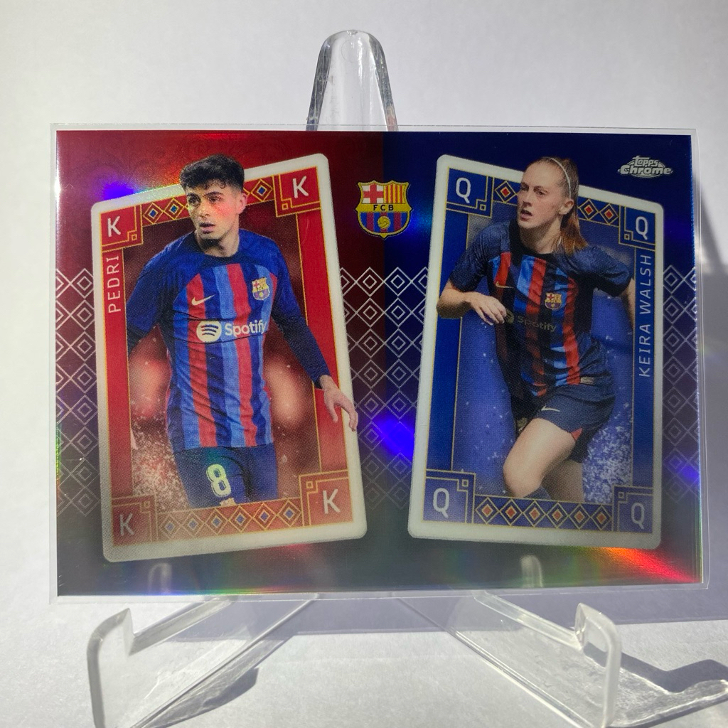 Thẻ bóng đá PEDRI KEIRA WALSH BARCELONA TOPPS CHROME 2023 No.KQ-6