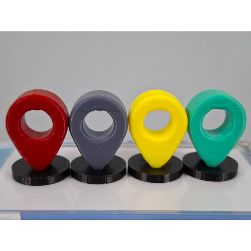 TUK TUK: 4 chiếc 3D Origin Pin Token Set-Board Game boardgame