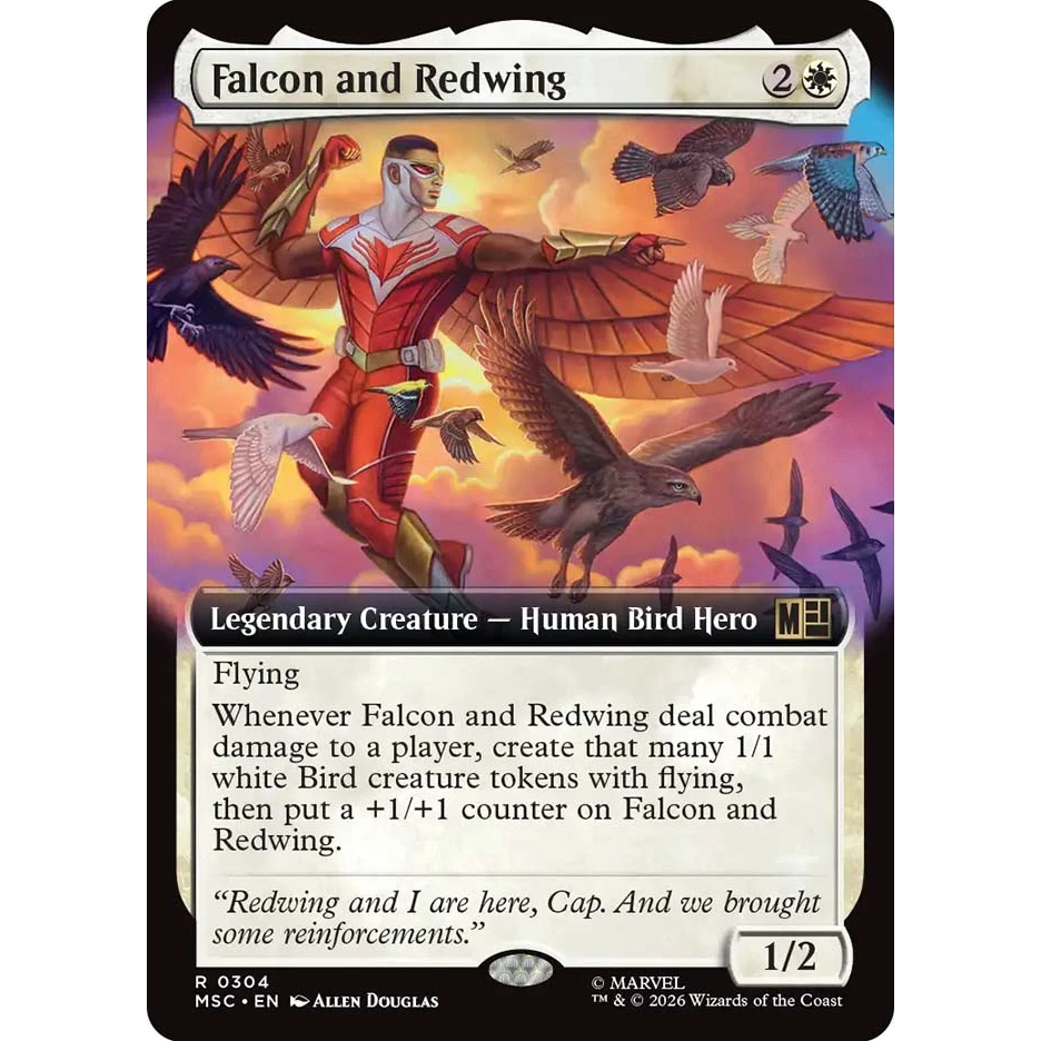 MTG - Magic The Gathering - Marvel Super Heroes Commander - Falcon and Redwing - Near Mint - Extende