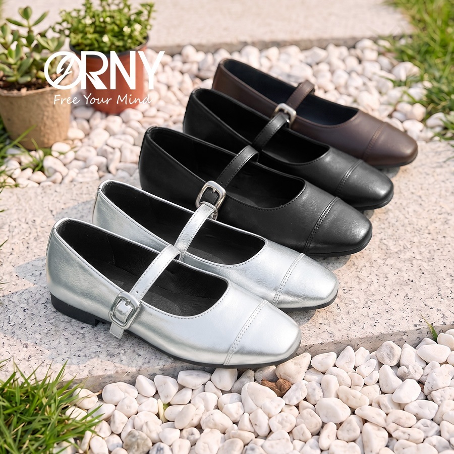 Giày J144 / J145 Mary jane J147 Flat (J144 Sàn Nâu) 3308