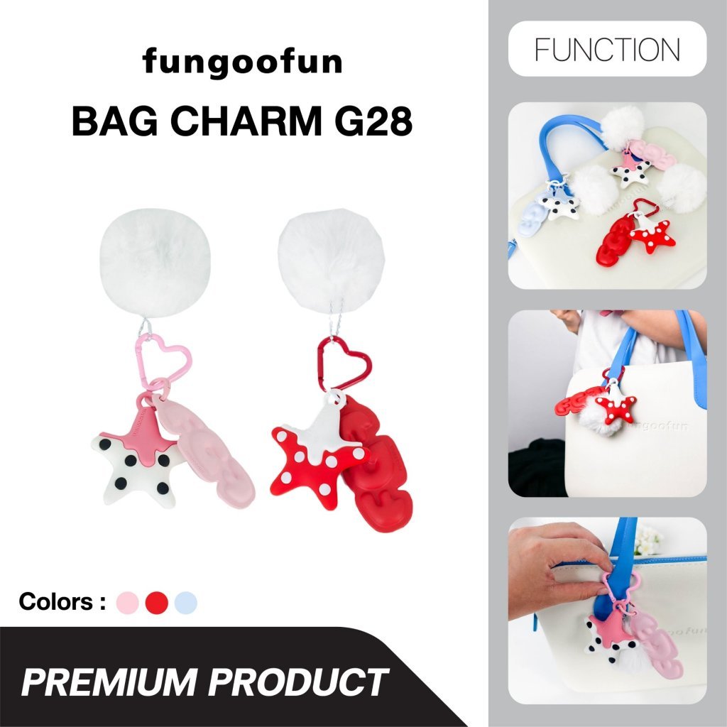 Fungoofun DIY Túi Charm Chấm Bi Ngôi Sao Móc Khóa Mẫu G28