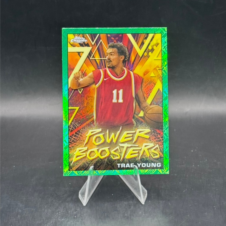 2023-24 Topps Chrome Basketball Power Boosters Trae Young PB-1 Green Topps khúc xạ Atlanta Hawks | N