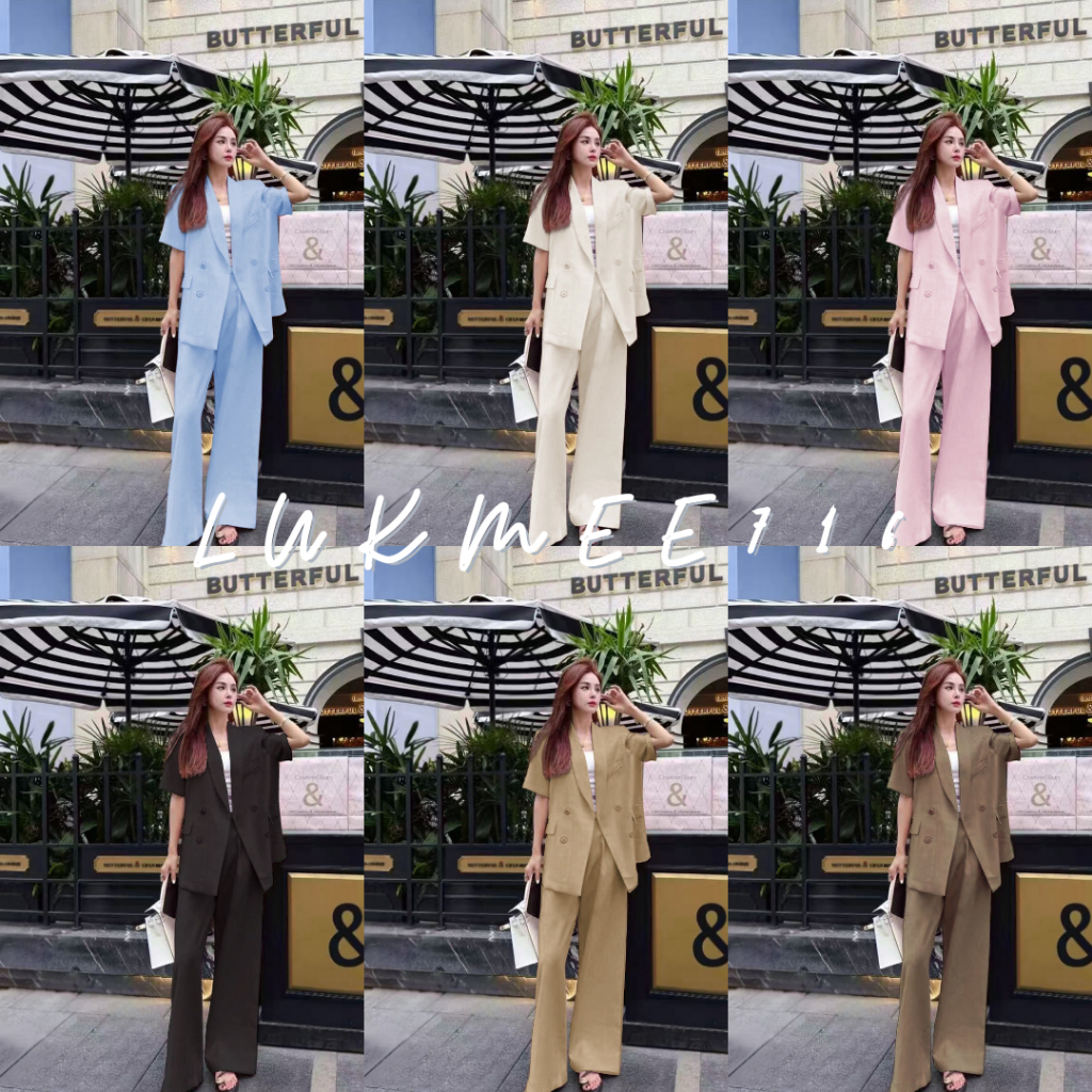 Quần ngắn tay nữ SUIT Hàn Quốc Chân thẳng SUIT-34 Bộ văn phòng