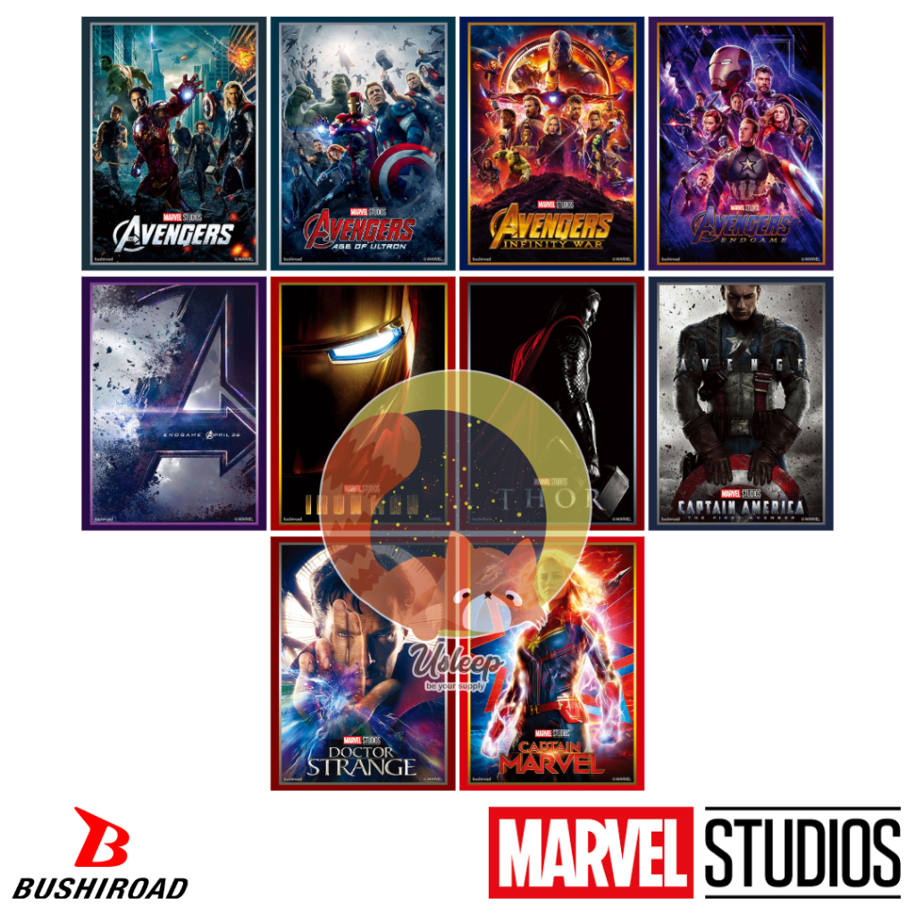 Bushiroad Tay áo MARVEL: Infinity Saga, Iron man, Thor, Captain America, Dr. Kỳ lạ, Captain Marvel, 