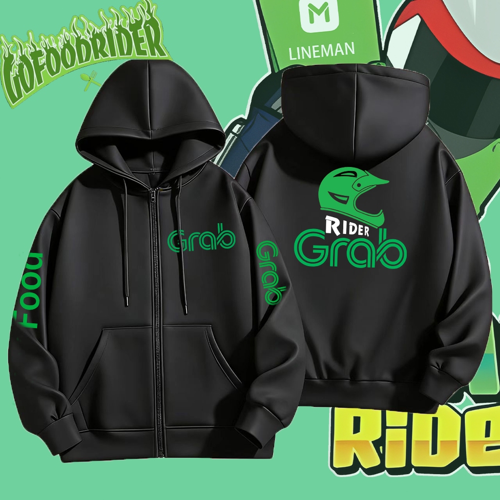 Sẵn Sàng Giao Hàng Áo Cardigan Mới Có Mũ Lấy Phong Cách Thực Phẩm (LALAMOVE) Áo Khoác Dây Kéo Thoải 