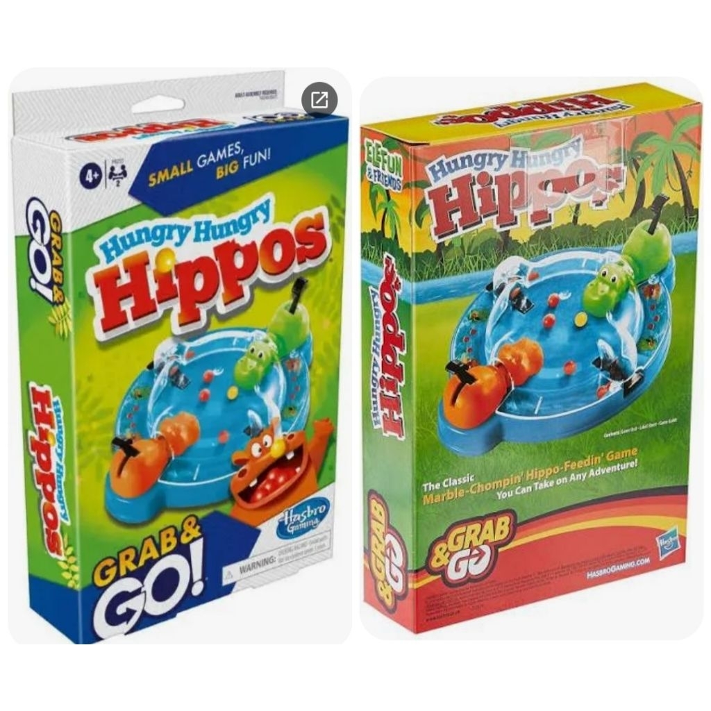 Hasbro Gaming Hungry Hippos Grab & Go Board Game The Gluttonous Hippo