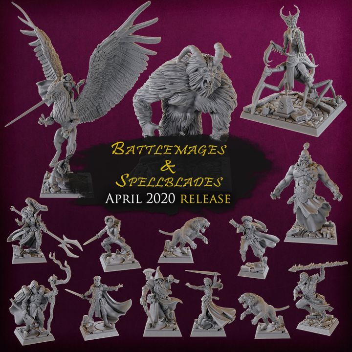 Battlemages & Spellblades: Bộ sưu tập: Mô hình bảng trò chơi bằng nhựa thu nhỏ được sản xuất để đặt 