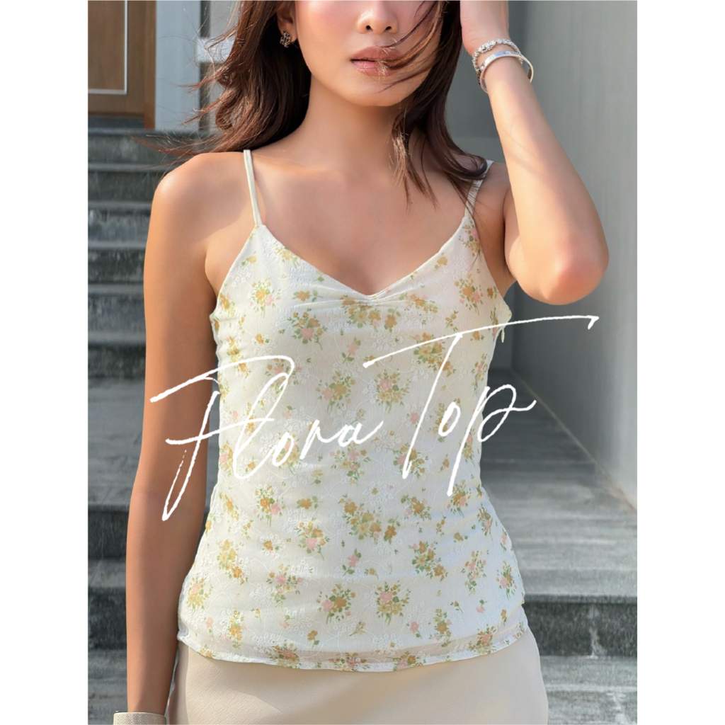 SEASON STUDIO-FLORA TOP / Áo hai dây ren