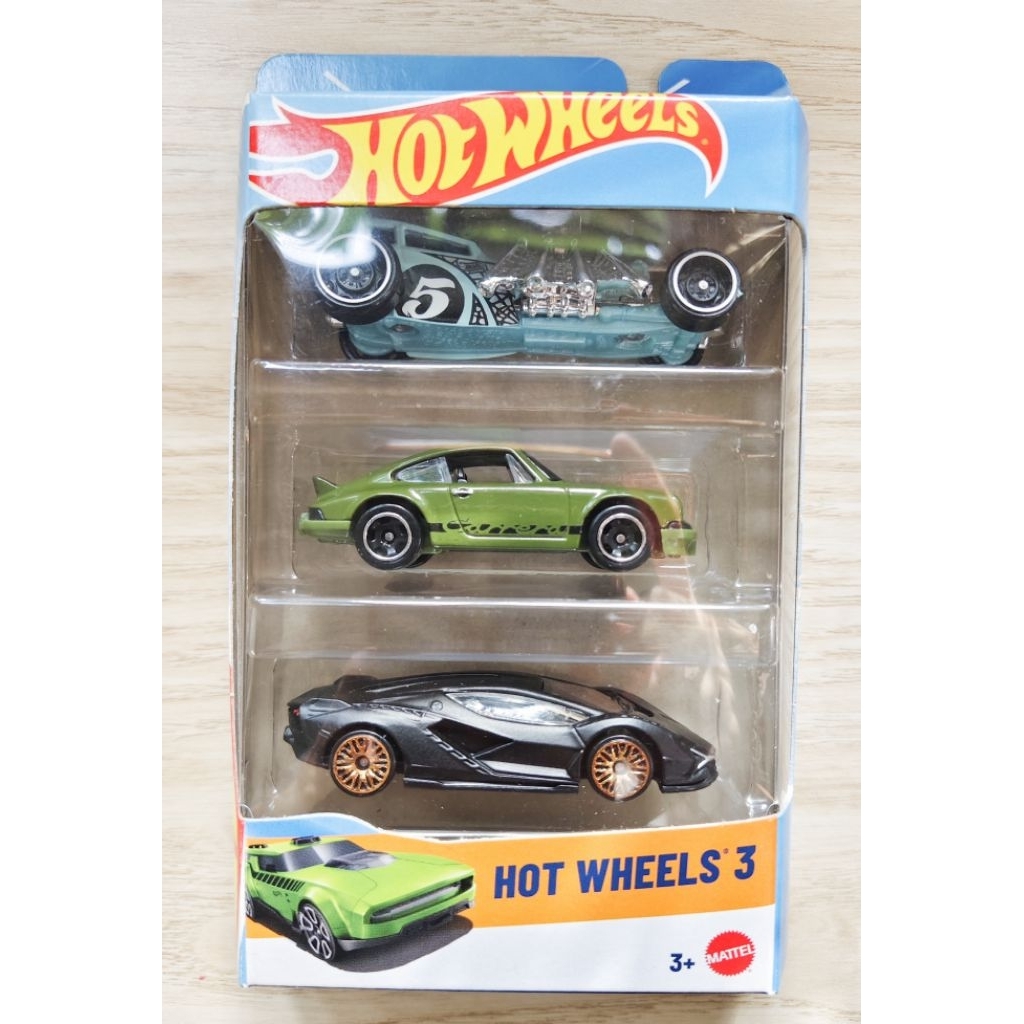HOT WHEELS Bộ hộp bánh xe nóng 3 Ô tô / multipack porsche + lamborghini sian fkp37 Tỉ lệ 1: 64