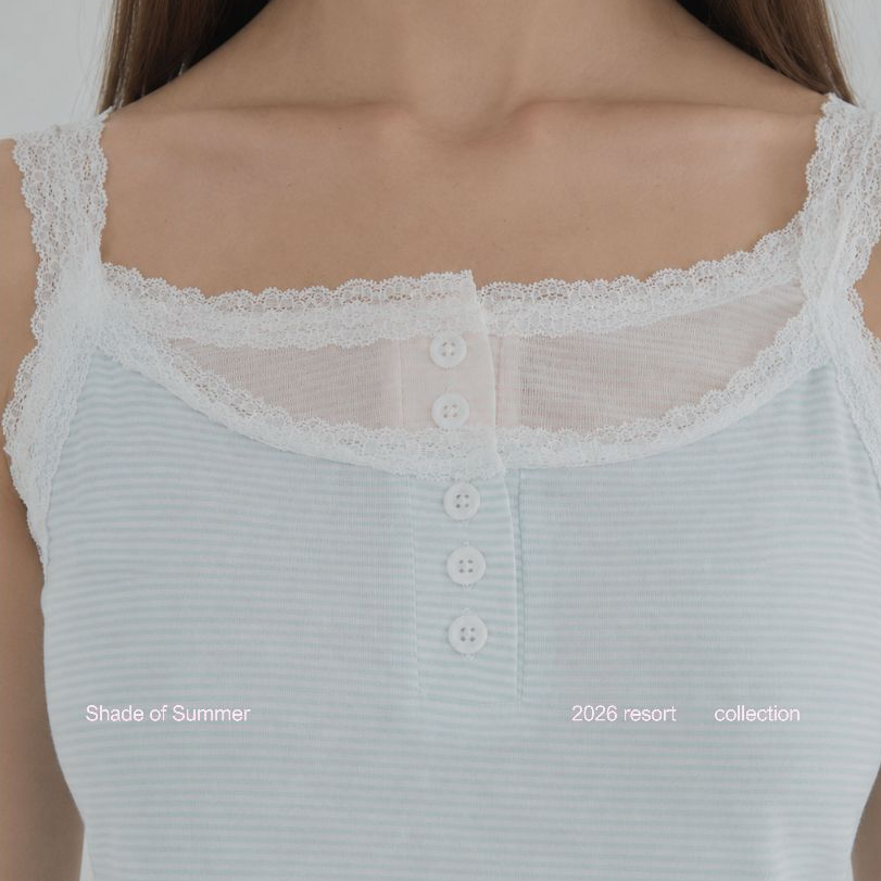 Rand0m piece-Button Cami Top Cami Có Nút