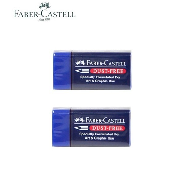 Faber Castell Colored Pencil Eraser (Blue Block) Model không bụi có thể xóa cả bút chì và bút chì mà