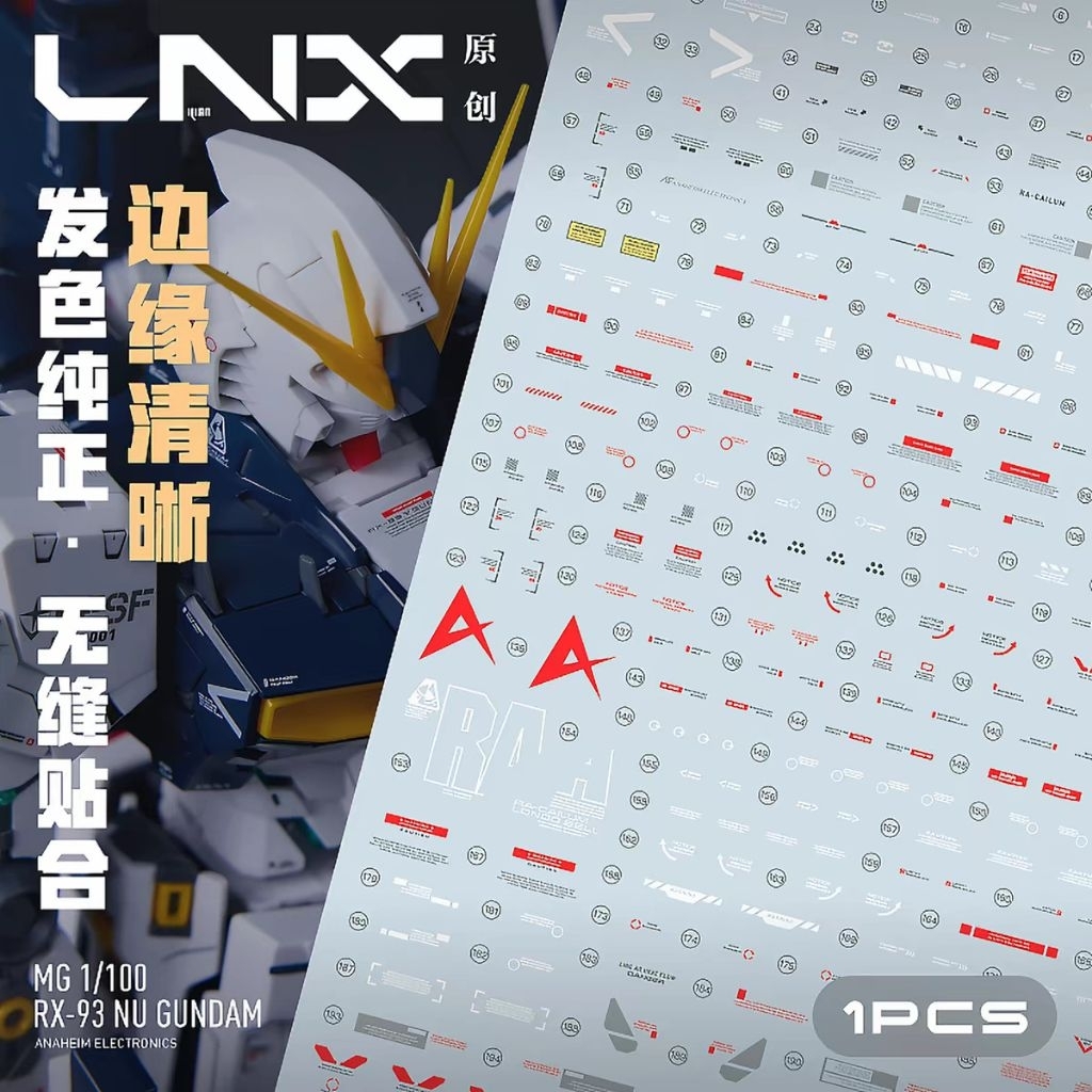 MG 1 / 100 RX-93 Nu Gundam [Decal nước LNX]