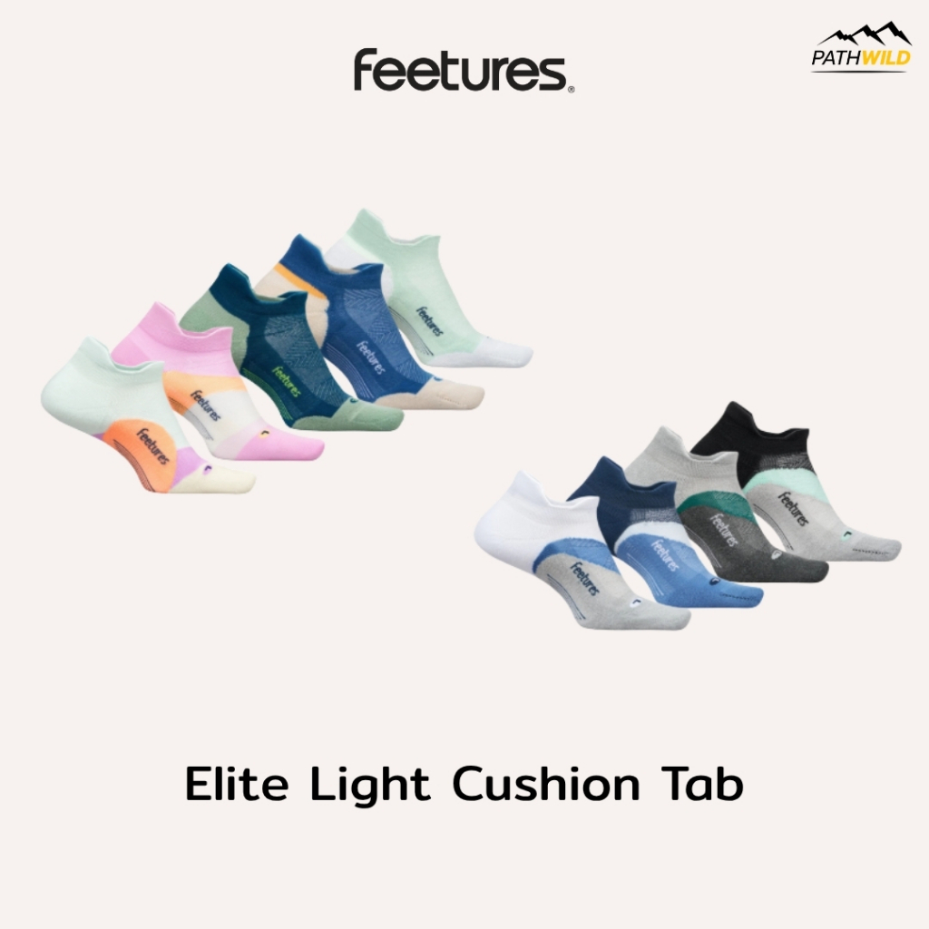 FEETURES ELITE LIGHT CUSHION Tab / Không hiển thị (Hình dạng ẩn) Tất chạy bộ chất lượng cao để tập t