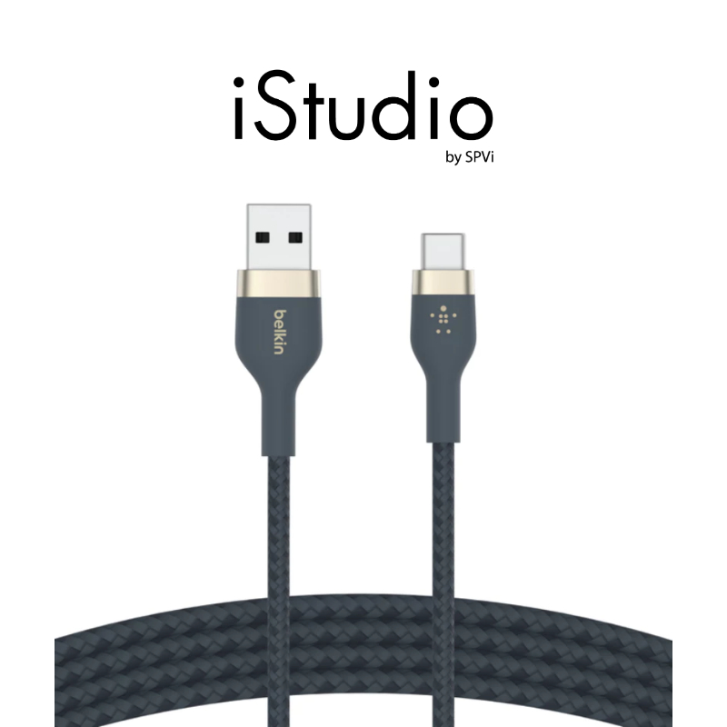 Sạc hai mặt Belkin BOOSTCHARGE Pro Flex (❈ ์ ✷ USB-A sang USB-C | 1M) - Xanh