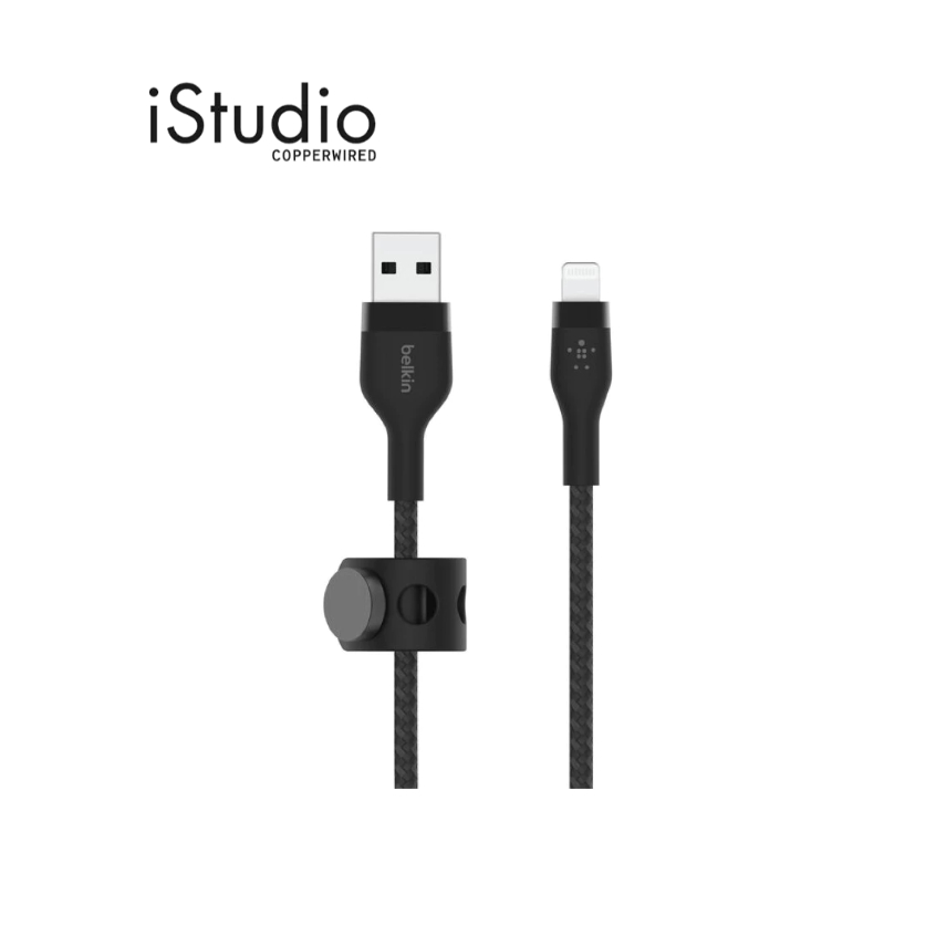 Cáp sạc BELKIN BoostCharge Pro Flex Lightning sang USB Chiều dài 1 mét I iStudio bằng dây đồng