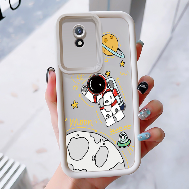 Ốp Lưng Cho VIVO Y02 Y02A Y02s Y02T Ba Màu Space Man Điện Thoại Silicon Chống Sốc