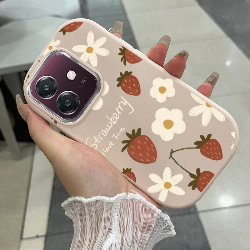 Ốp Lưng Cho OPPO A3 2024 A3 5G A3X 4G A3X 5G A3 Pro 5G Dâu Hoa Chống Sốc Điện Thoại