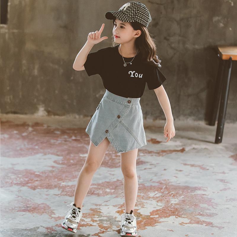 Set Áo Thun Và Chân Váy Thời Trang Hàn Quốc Cho Bé Gái